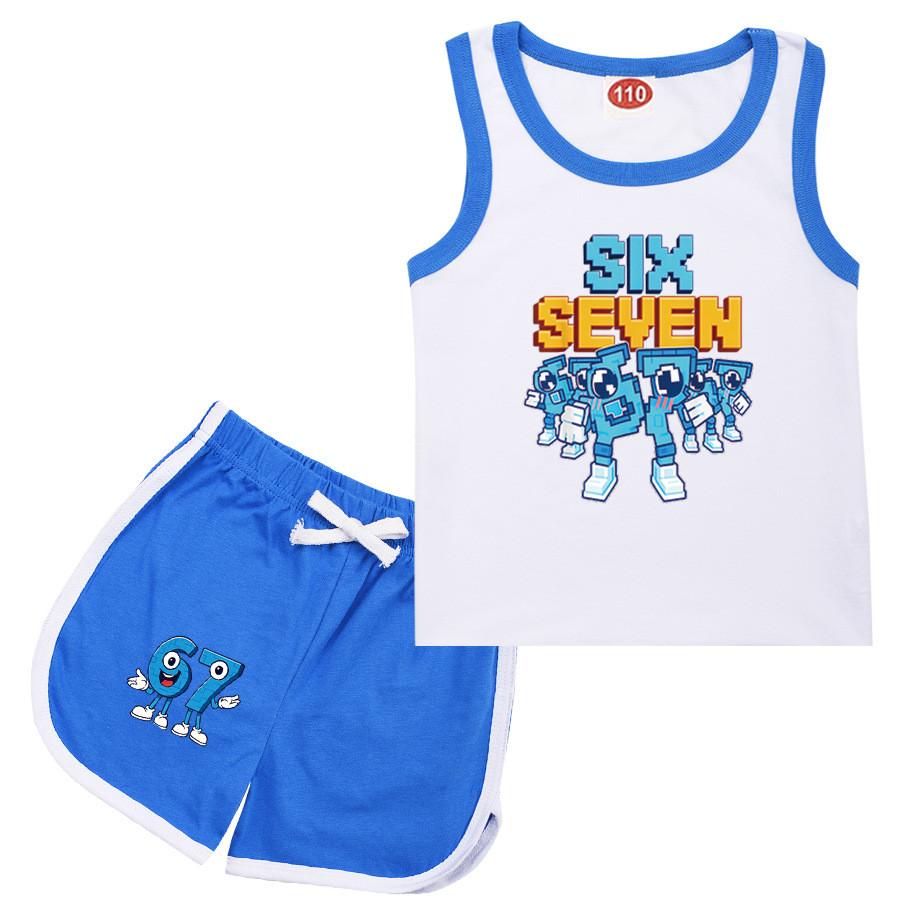 9193 Детские Украсть Мозговую Гниль 67 Принт Топ Брюки Спортивный Костюм Комплекты