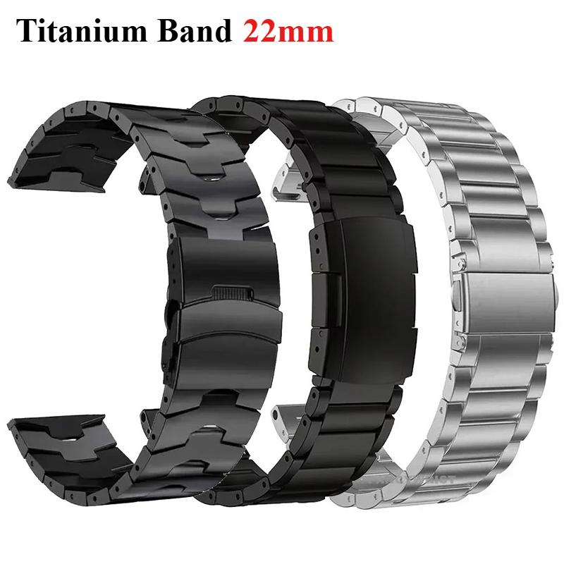 22мм Роскошный титановый ремешок для Huawei Watch5/GT5Pro GT4/4Pro 46 ремешок для Samsung Watch 46мм 3 45мм браслет для Amazfit GTR 47мм