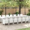 Garden Dining Set with Cushions 15 pcs White PP