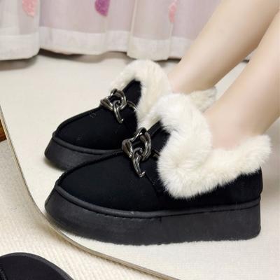 Женские меховые ботильоны на платформе для снега, повседневная обувь на плоской подошве, зимняя мода 2025 года, короткие плюшевые гладиаторские замшевые теплые ботинки для ходьбы, женские ботинки