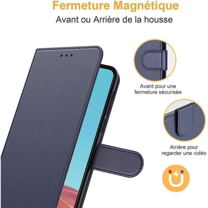Coque - BOOLING - pour Samsung A21S - Bleu Marine - Semi-rigide - 2 Verres Trempés