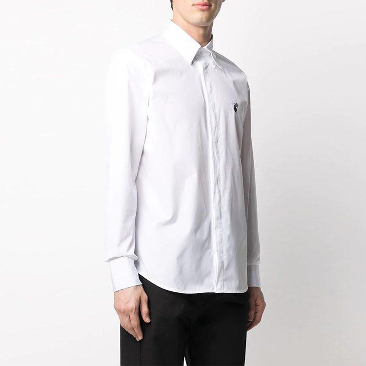 OFF WHITE SS21 Рубашка с логотипом Hand Off Мужская Белая OMGA152S21FAB0010110