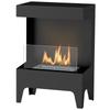 Freestanding Bioethanol Fireplace with 0.9L Burner and 3.3 Hour Burn Time, 38x22x54 cm, Black