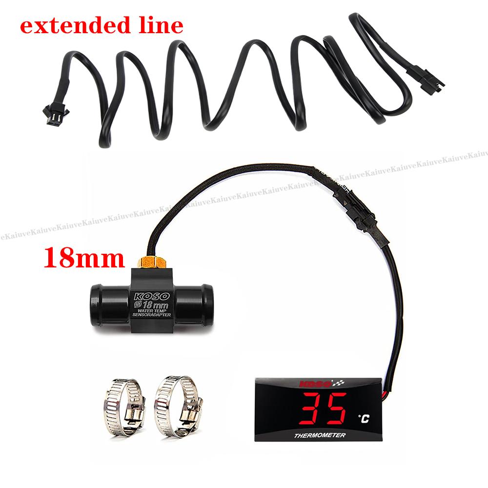 KOSO Motorcycle Water Temperature Gauge Mini Meter Moto Universal Thermometer For XMAX300 CB400 MT 07 09 Sensor Scooter Racing