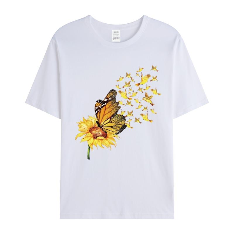 Unisex Shirt Large Series Printed Round Neck Hoodie Loose Cotton Short Sleeve T-Shirts Unisex