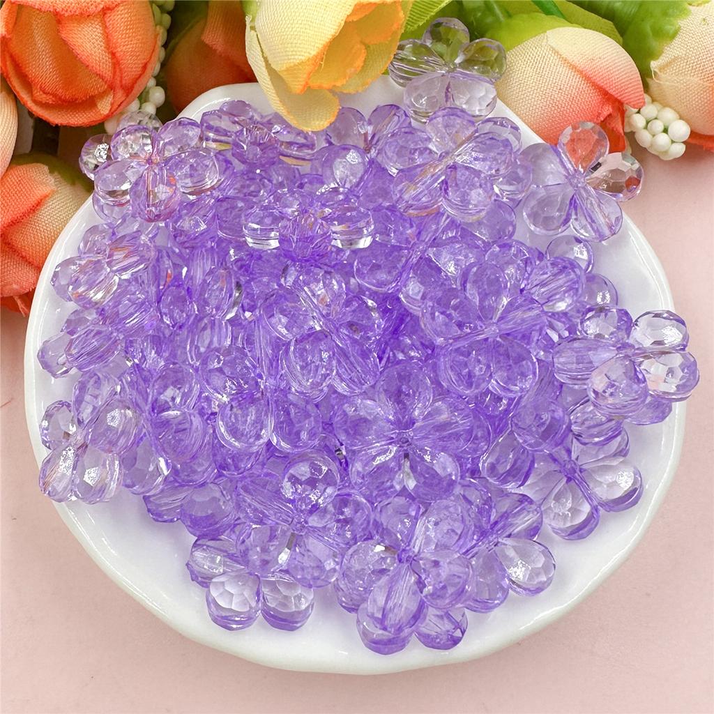 Creative Craft DIY Spacer Loose Beads with Hole Handmade Material 100pcs 14mm Jewelry Accessories Flower Shape Multicolor Acrylic