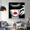 Beauty Girl Fashion Salon Decor Canvas Painting Manicure Posters and Prints Wall Art Pictures for Living Room Red Lips Cuadro