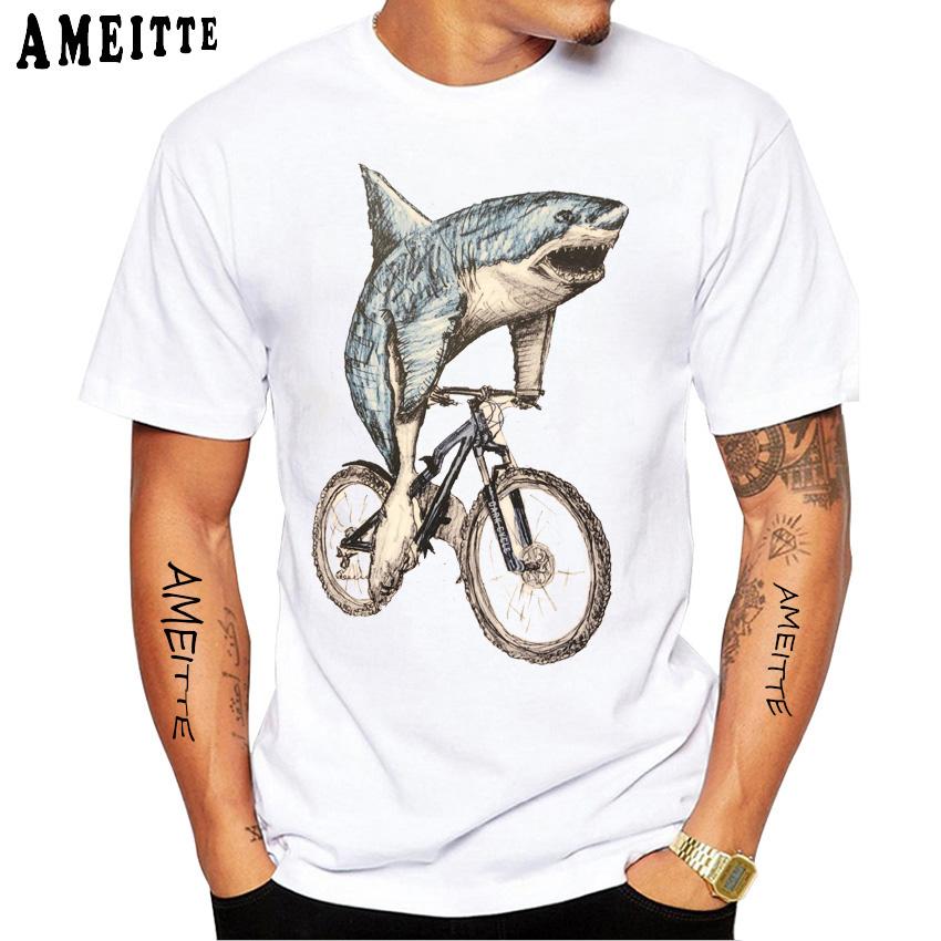 Fashion Illustrated Retro Bicycle Cycling Motivation Racing Team Print T Shirt Men T Shirt Bicyles Sport
