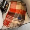 Wool Scarf Women's Autumn and Winter Versatile Red British Plaid Scarf Women's Winter High-end Gift Scarf