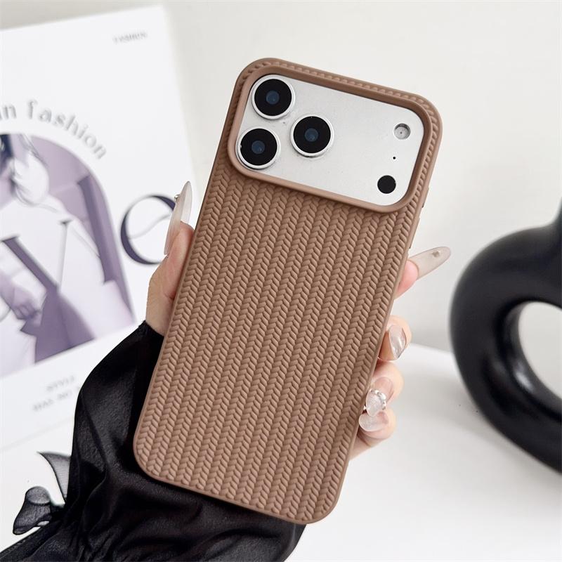 Простые матовые плетеные чехлы для телефонов Apple iPhone 17 16 15 14 Plus 13 12 11 Pro Max Air, ударопрочные, мягкая защита, нескользящее покрытие