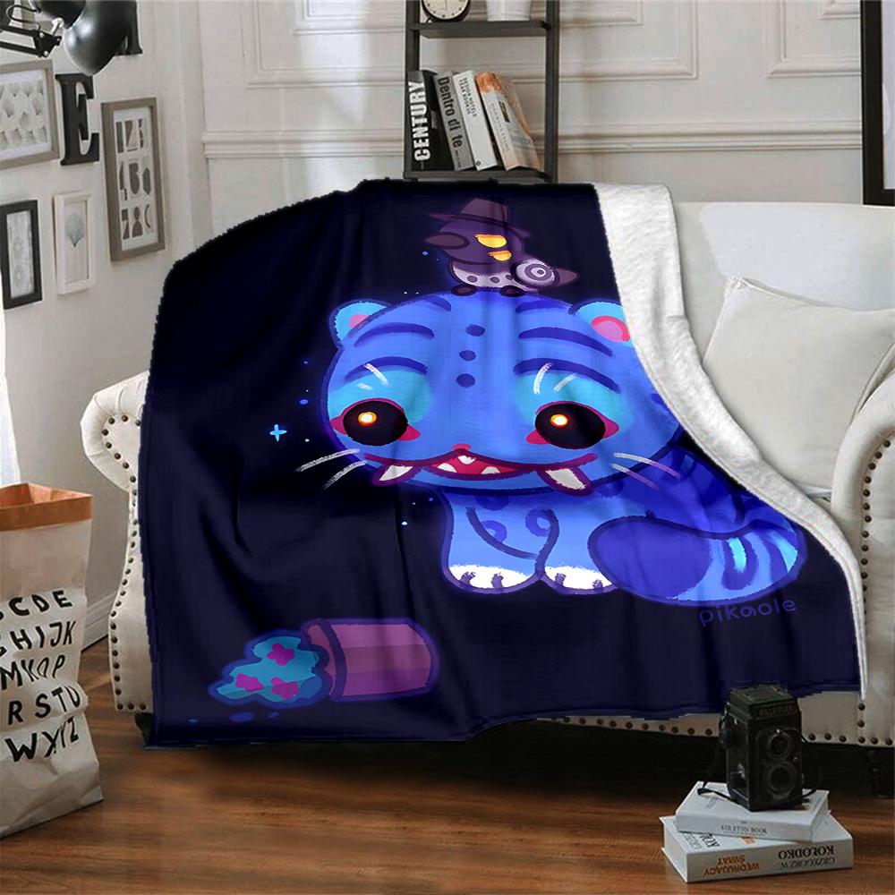 1Pc Blue Tiger Hat Blanket For Couch Bed Plush Cozy Fuzzy Blanket Super Soft Warm Blankets For Fall And Winter 0918193
