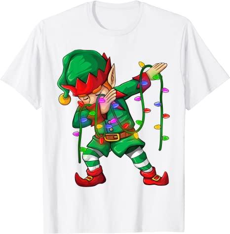 Dabbing Santa Elf Unicorn Christmas Costume Squad Kids Boys Unisex Xmas Gifts TShirt Funny DabbingElf Family Matching Tee Tops