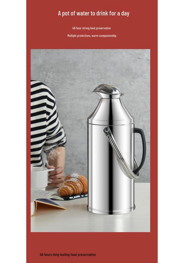 Stainless Steel Electric Kettle and Thermos Flask - Large Capacity, Insulated Water Bottle for Dorm or Home.
