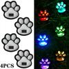 4 Pack Paw Print Solar Lights Solar Lamp in The Shape of Pet's Footprint for Garden Courtyard Terrace Balcony Garden and Lawn