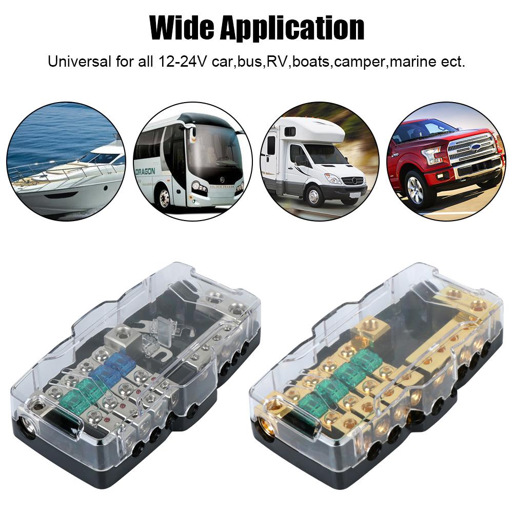 For Power Splitting 12V-24V 30A 60A 80Amp Multi-functional Distribution Fuses Box Block LED Car Audio Stereo Fuse Holder For Car RV Camper