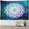 Синий Зеленый Мандала Гобелен Настенный Цветочный Арт Таинственный Хиппи Тапиз Эстетическая Комната Гостиная Домашний Декор
