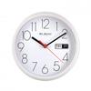 Hometime Day/Date Wall Clock-White Case/White Dial 8.5 Round +B