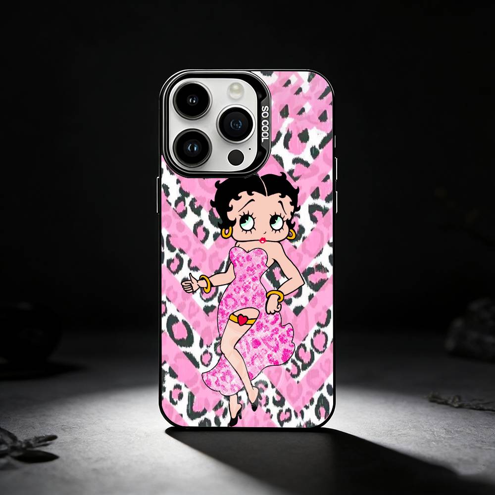 B-Betty Cute B-Boop Phone Case For iPhone 17,16,15,14,13,12,11 Plus,Pro Max,XS,Colored silver phone case