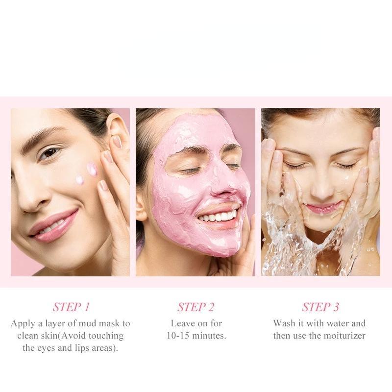 LAIKOU Sakura Mask Грязевая освежающая глубокая очищающая отбеливающая маска для сужения пор Средства по уходу за кожей лица