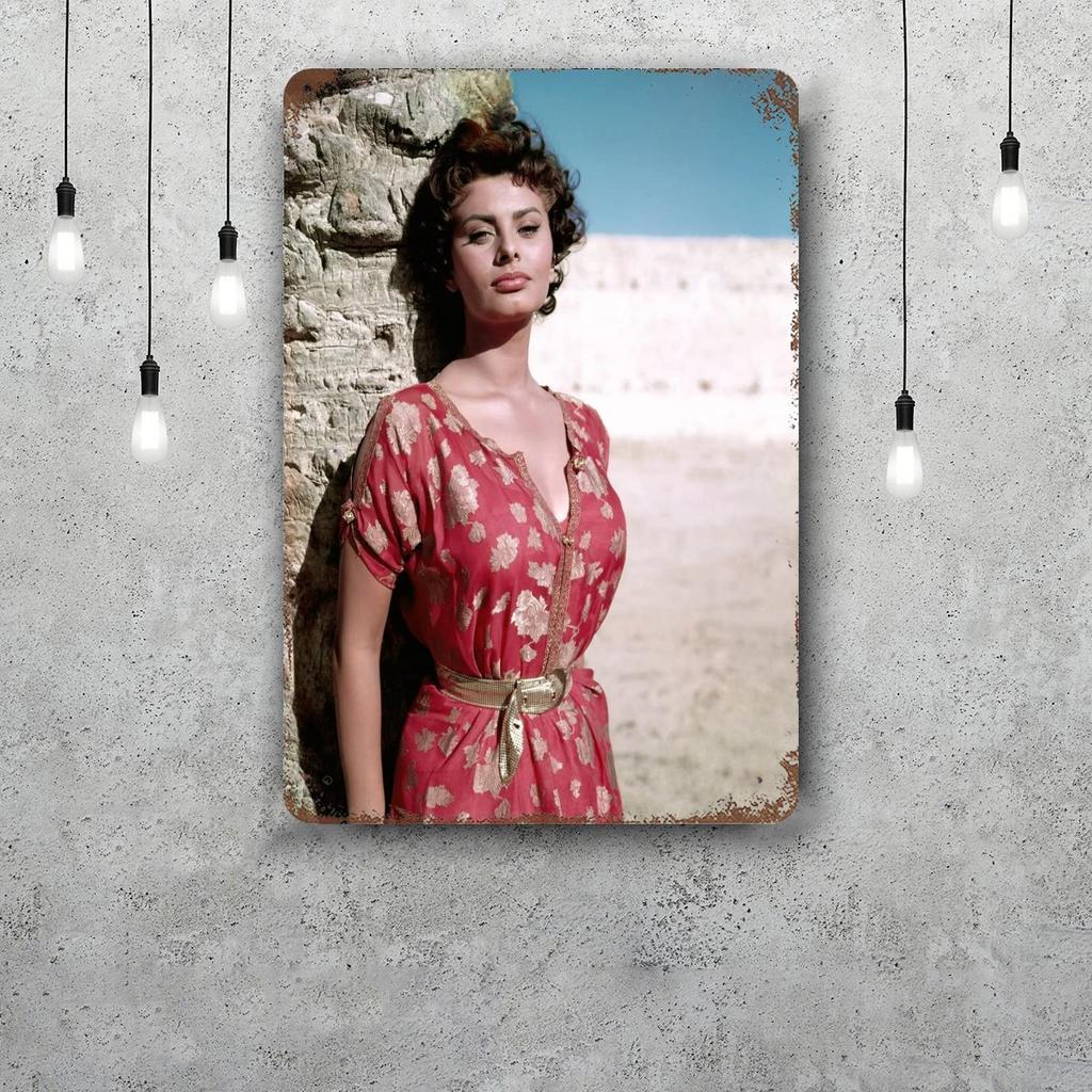 sophia loren Vintage Metal Tin Signs Posters Decor Retro Metal Plaque Wall Art Decor for Garage Bar
