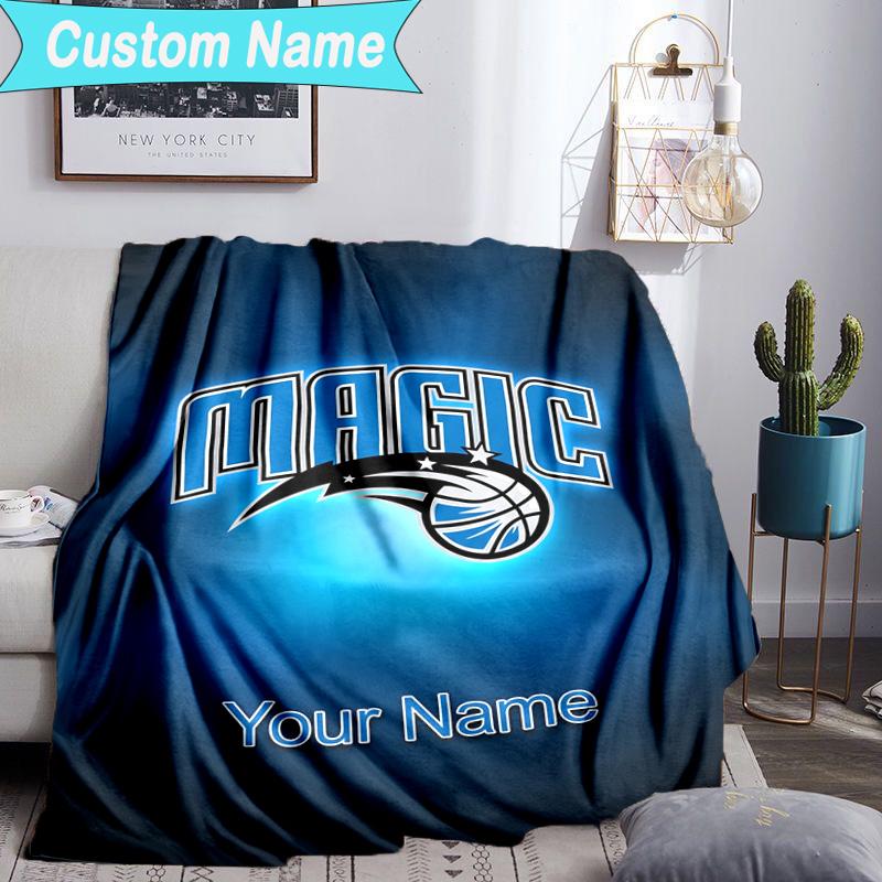 Custom Name Blanket basketball Orlando Logo Blanket Bedding Blanket for Travel, Camping, Living Rooms, Offices, Sofas, Fan Christmas gift