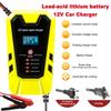 12V Pulse Repair 6A Lead-acid Lithium Car Battery Charger LCD Display Battery Tester Fast Charge For Car/Motorcycle