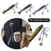 Multi Jointed Fish Hook Key Chain Simulation Backpack Pendant Creative Keychain Pendant  Gifts