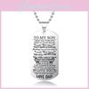 Necklace Fashion To My Son Daughter Dad Mom Dog Tag Birthday Gift For Kids
