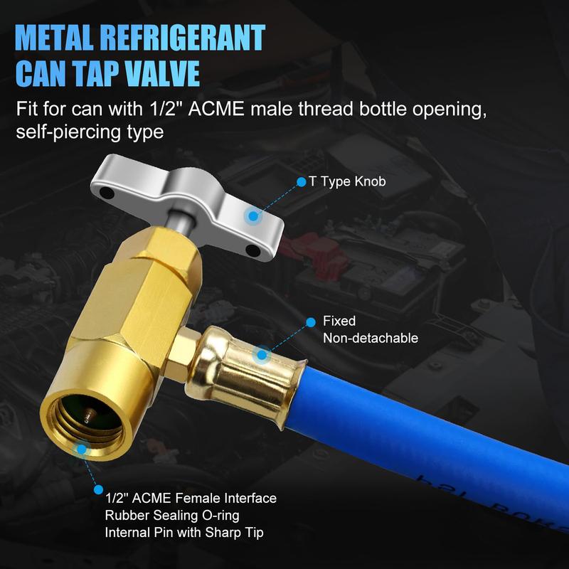 R134A Air Conditioning Refrigerant Charging Hose with Gauge Fits for Car AC Air Conditioning Refrigerant Charging Tool