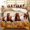 Horse Bedding Set Queen Size,Pony Decorative 2/3pcs Bedding Set Horse Freedom Runs Gallop Farm Print Soft Polyester Duvet Cover