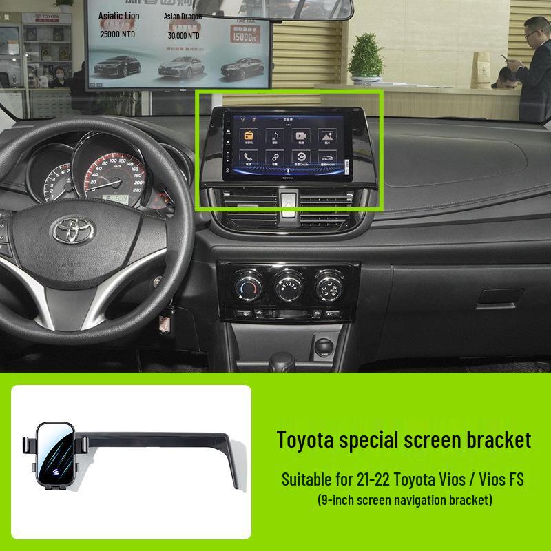 Держатель для телефона на экран автомобиля Toyota - Горизонтальное зеркало с бесшумным креплением для навигации