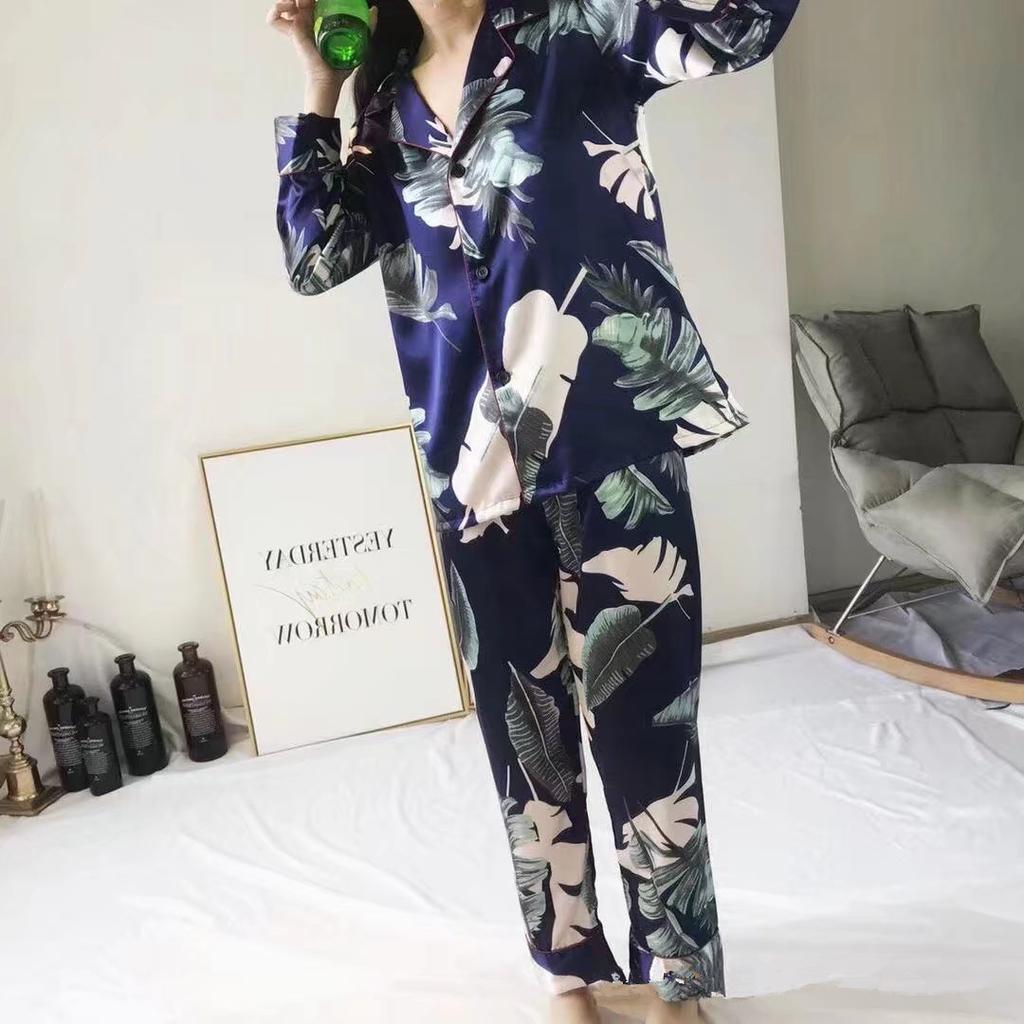 Silk Womens Longsleeved Pajamas Ice Sexy Korean Style Cute Spring And Summer Plus Size M5xl Twopiece Suit