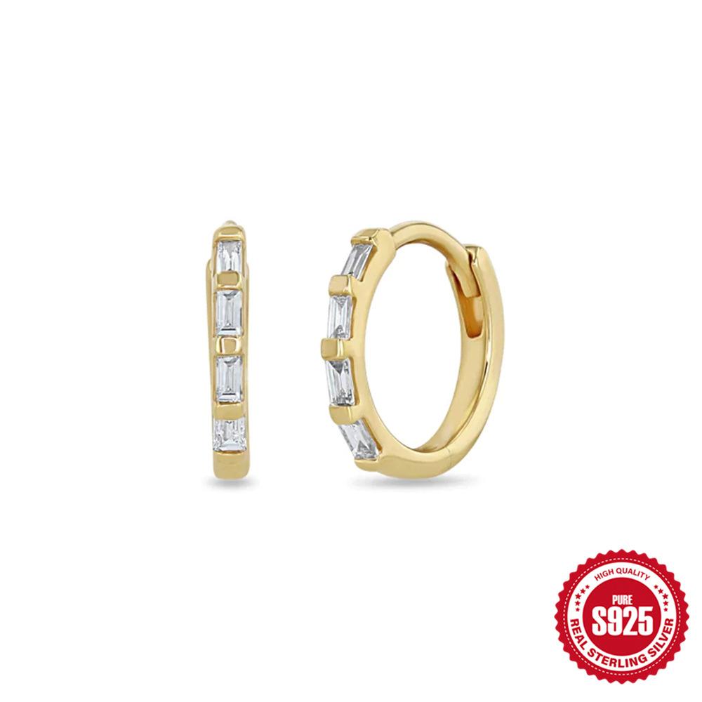 Стильные и простые серьги-гвоздики в стиле Ins из стерлингового серебра S925, универсальные, квадратные, с бриллиантами, классические