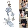 Stylish Violin Cellphone Charm Eye Catching Keyring Pendant Colorful Beaded Key Chain Fashionable Attachment for Bag