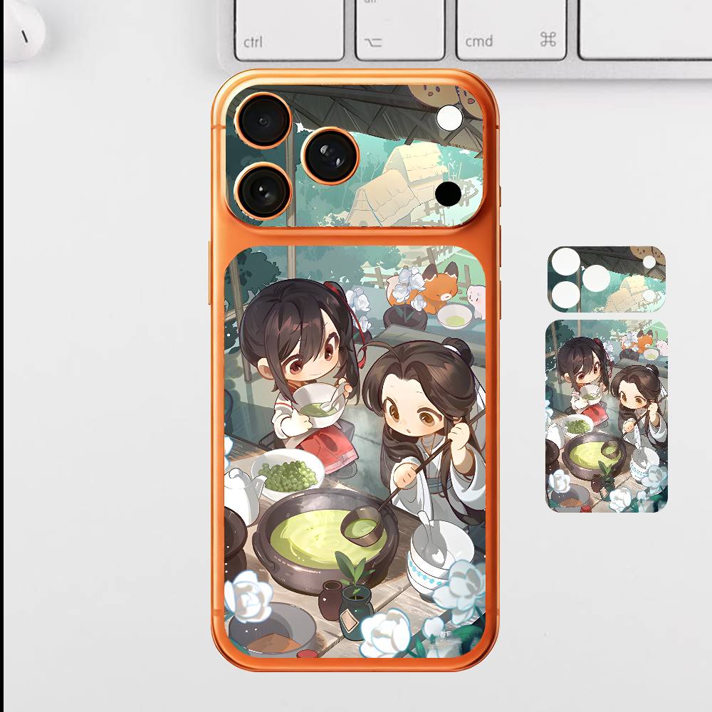 Кавайный Тян Гуань Для iPhone 17 Pro Max Задняя Защитная Декоративная Наклейка Задняя Крышка