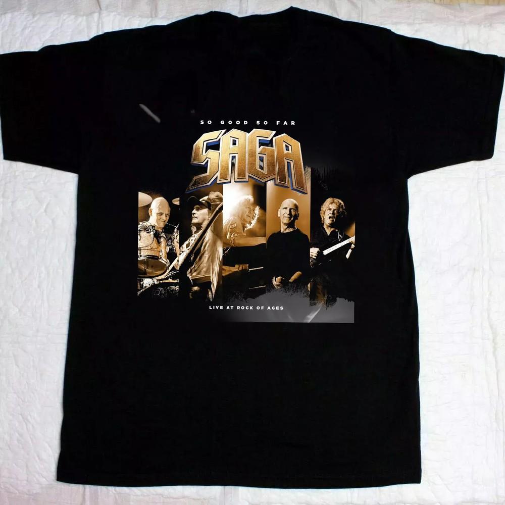 SAGA Band So Good So Far Live At Rock Ages Футболка Полный Размер S-5XL TT473.webp Унисекс Футболка