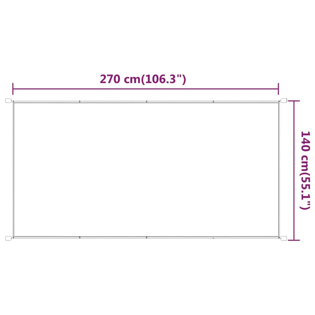 Vidaxl Markiza Pionowa, Antracytowa, 140X270 Cm, Tkanina Oxford