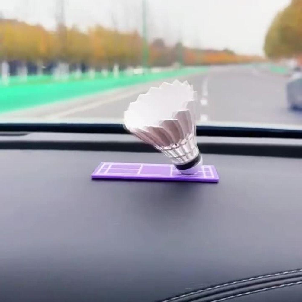 360 Rotating Rotating Badminton Ornament Sports Interior Shuttlecock Dashboard Decor Friend Gift