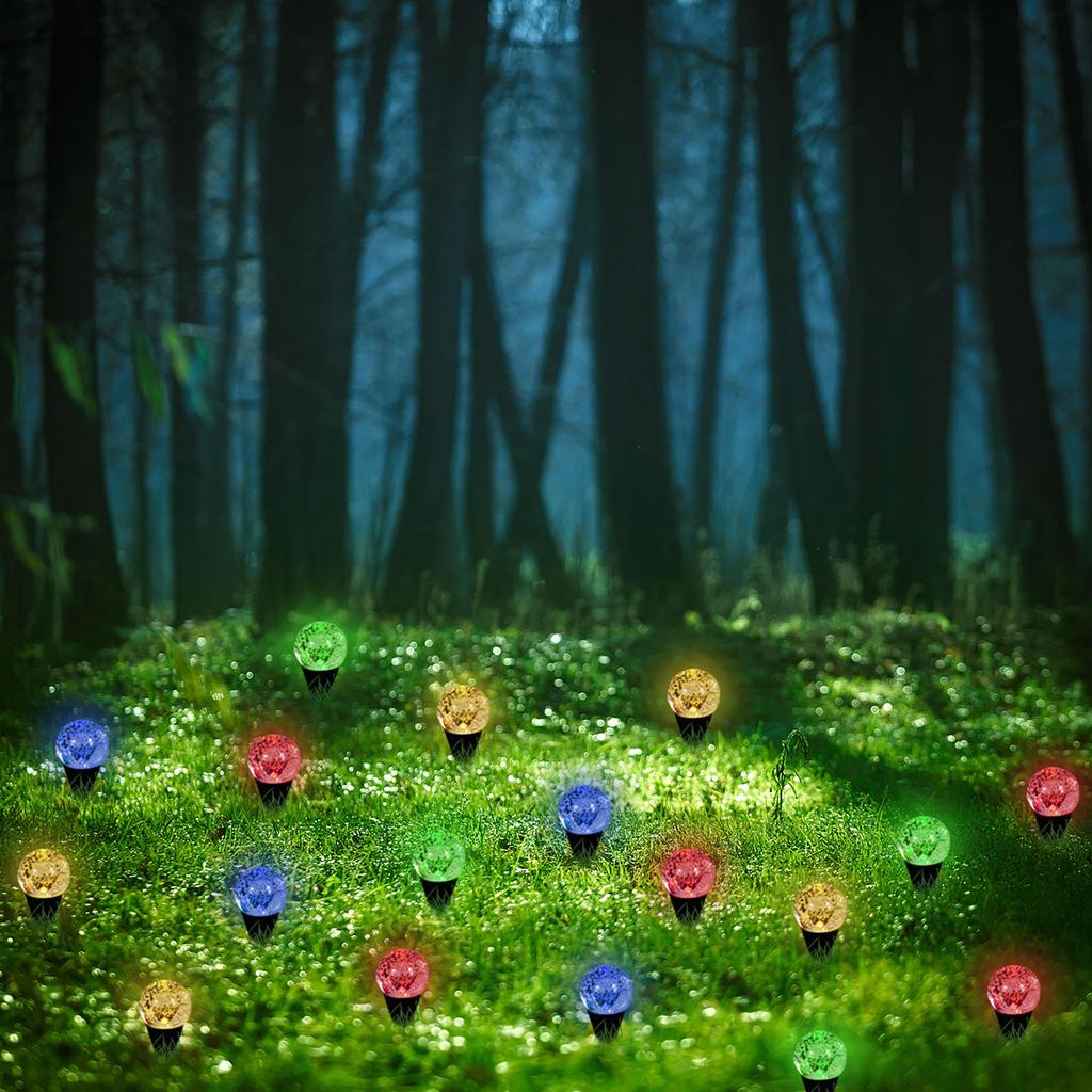 Outdoor Solar Bubble Ball Lawn Lights 20/30 LED Solar Pathway Lights 8 Modes Waterproof Solar String Light for Patio Garden Path