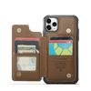 (Brown) CaseMe Wallet Case For IPhone 11 Pro Max RFID Blocking PU Leather Slim Shockproof Case Card Holder Kickstand