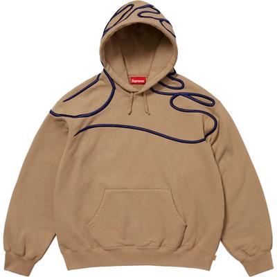 Supreme Толстовка с капюшоном и надписью на плече Светло-бежевая