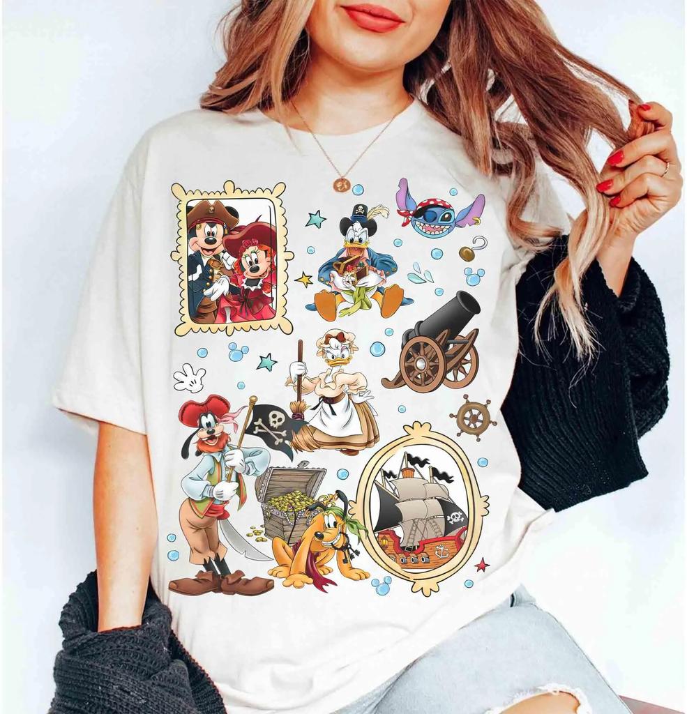 Coquette Bows Watercolor Disney Pirates Shirt Yo Ho Yo Ho A Pirates Life for Me Mickey Friends Disney Cruise Shirt