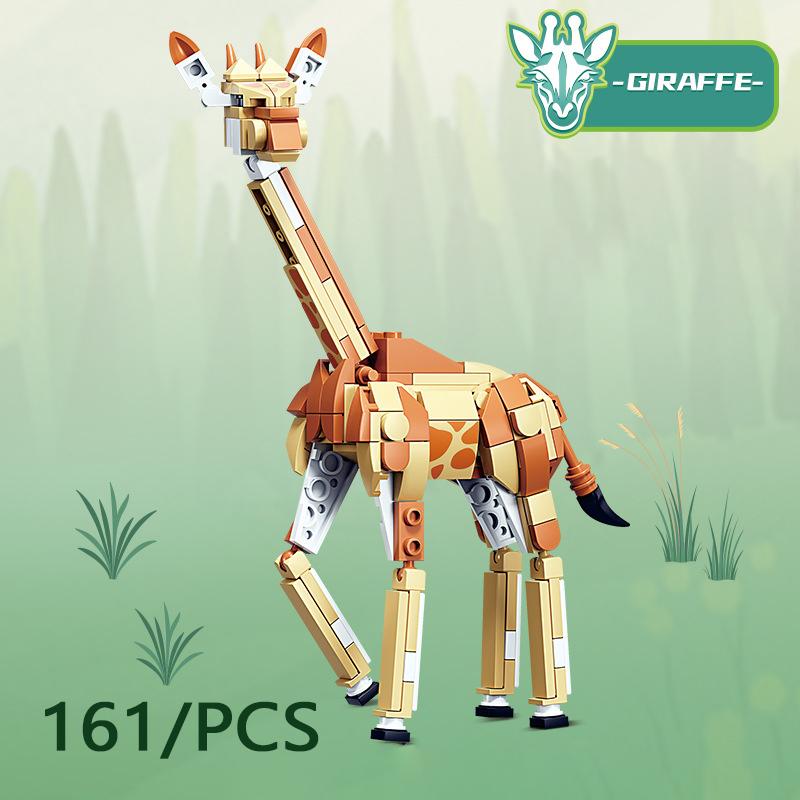 MOC Пазл Животные Строительные блоки Пчела Тигр Лев Жираф Лягушка Крокодилы Лиса Птица Дикий кабан Насекомые Мини DIY Кирпичный конструктор Игрушка Подарок F029