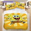 Spongebob Squarepants Yellow Background Threepiece Set 1 Duvet Cover 2 Pillowcase Without Core Duvet Cover And Pillowcase