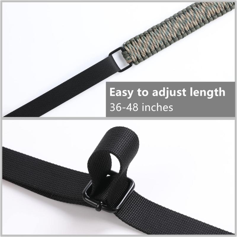 Двухточечный ремень из паракорда с вертлюгами, регулируемый, нейлоновый, тактический, для винтовки