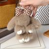Lovely Play Dead Rabbit Doll Fashion Rabbit Fur Keychain Pluff Bunny Keychain  Girlfriend