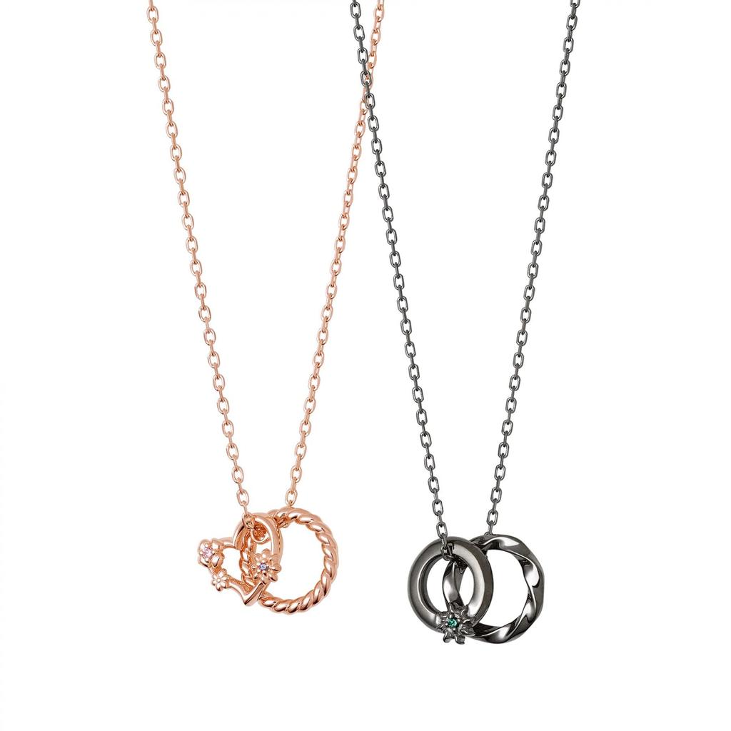 THE KISS Rapunzel On the Tower Disney Princess Rapunzel Silver Pair Necklace [The Kiss] DI-SN2410CB-2411NG [Disney Collection]