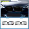 Высококачественная автомобильная решетка переднего бампера для BMW 1 серии F20 F21 2011 2012 2013 2014, сменные черные решетки с двойной планкой