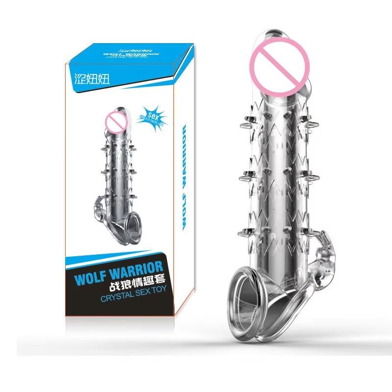 Насадка на пенис для задержки эякуляции, силиконовые секс-игрушки для пар, хрустальный удлинитель пениса, увеличитель, кольцо для увеличения члена, секс-шоп