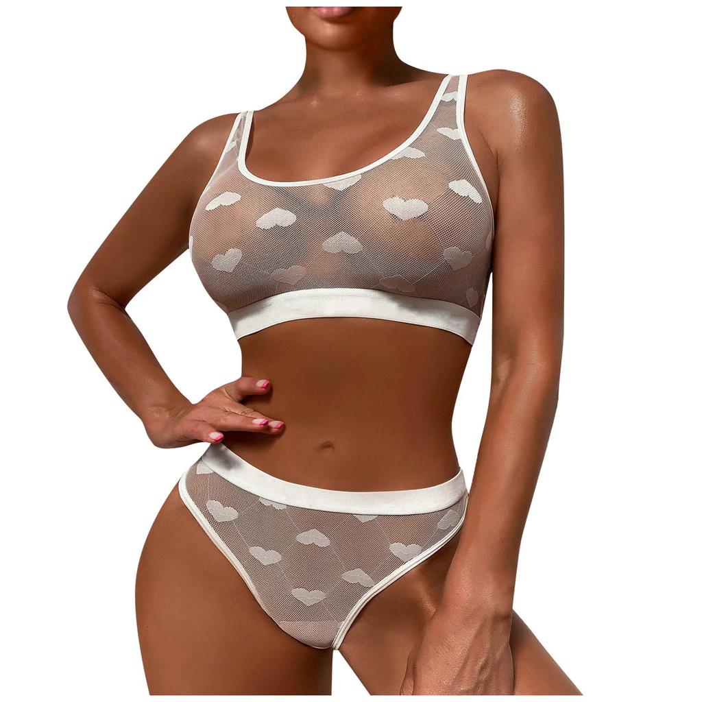 Funny Lingerie Midnight Glamour Fashion Sexy  Color  Love Through Pattern Lingerie Set